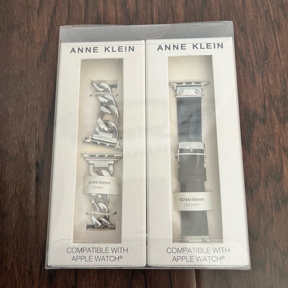 Anne Klein Other - Anne Klein WK/30103840 Bryant Park Collection 42-45mm Silver/Black Band Set New